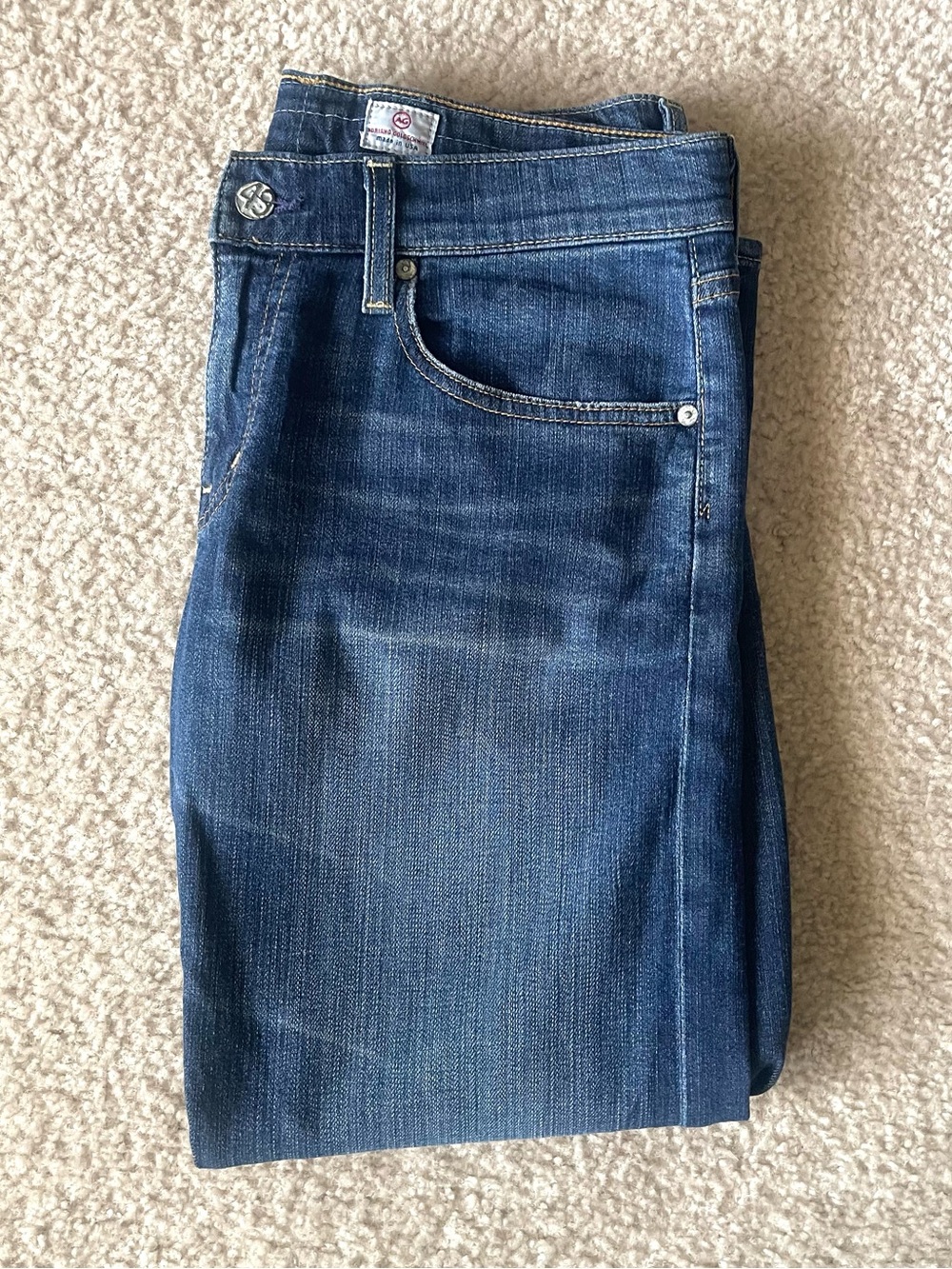 Ag Adriano Goldschmied women’s cotton Indigo Straight Capri Jeans size 28